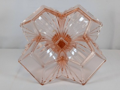 (2) Indiana Glass Pyramid Relish Dishes - 13