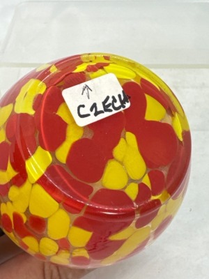 Czech Art Glass Vase With Applied Handles - 6
