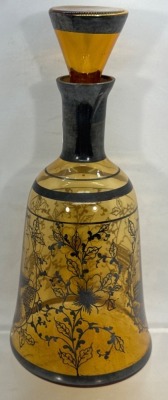 Amber Glass Decanter With Black Detailing - 3