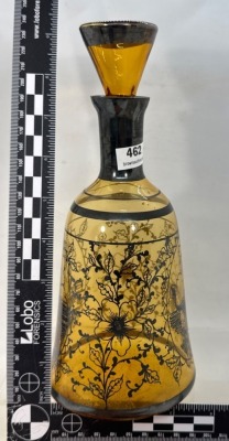 Amber Glass Decanter With Black Detailing - 5