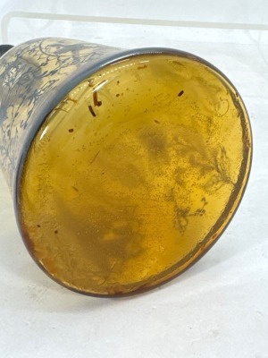 Amber Glass Decanter With Black Detailing - 8
