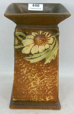 Roseville Dahlrose 6" Square Vase - 2