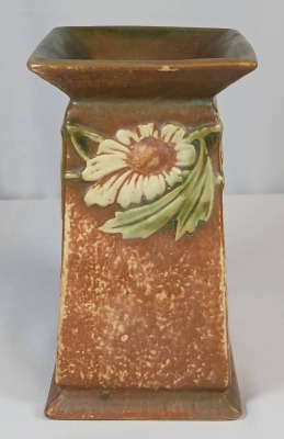 Roseville Dahlrose 6" Square Vase - 4