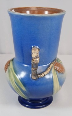 Roseville Pine Cone 839-6" Vase, Blue - 5