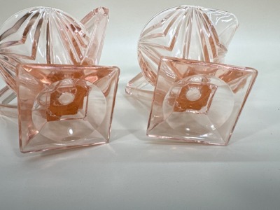 Indiana Glass Art Deco Pink Sugar and Creamer Set - 7