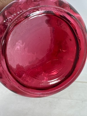 Fenton 10.5" Cranberry Glass Basket - 7