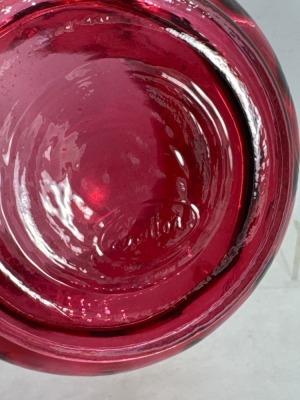 Fenton 10.5" Cranberry Glass Basket - 8