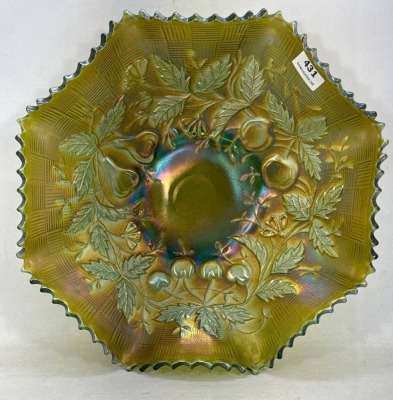 Northwood Carnival Glass Fruits and Flowers 10"d Bowl - 2