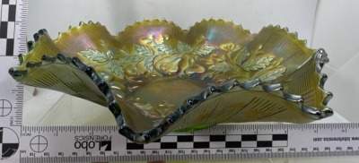 Northwood Carnival Glass Fruits and Flowers 10"d Bowl - 5