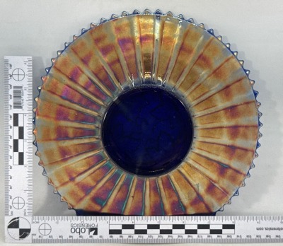 (2) Northwood Carnival Glass Grape and Cable Plates - 4