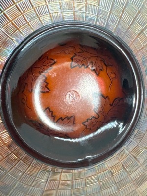 (2) Northwood Carnival Glass Grape and Cable Plates - 7