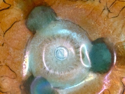 Northwood Carnival Glass Nut Bowl, Aqua Opalescent - 4