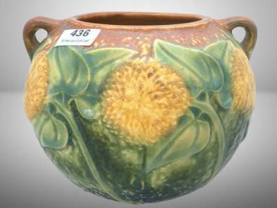 Roseville Sunflower 4" Bowl Vase