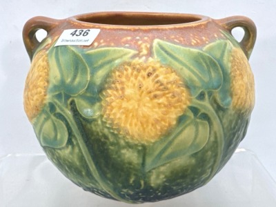 Roseville Sunflower 4" Bowl Vase - 2