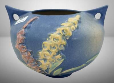 Roseville Blue Foxglove 418-4" Bowl, Blue