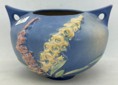 Roseville Blue Foxglove 418-4" Bowl, Blue - 2