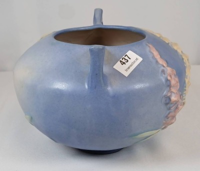 Roseville Blue Foxglove 418-4" Bowl, Blue - 3