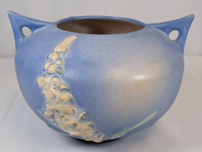 Roseville Blue Foxglove 418-4" Bowl, Blue - 4