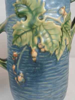 (2) Roseville Bushberry 29-6" Vases - 9