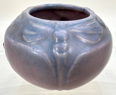 Van Briggle Lavender Dragonfly Bowl vase, ca. 1915 - 2