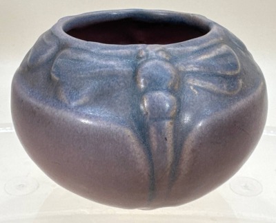 Van Briggle Lavender Dragonfly Bowl vase, ca. 1915 - 5