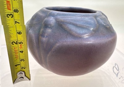 Van Briggle Lavender Dragonfly Bowl vase, ca. 1915 - 6