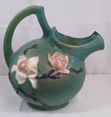 Roseville Magnolia No. 1327 Cider Pitcher, Green - 4