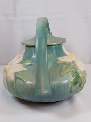 Roseville Clematis No. 5 Green Teapot - 5