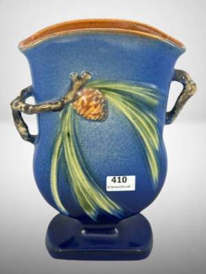 Roseville Pine Cone 121-7" Vase, Blue