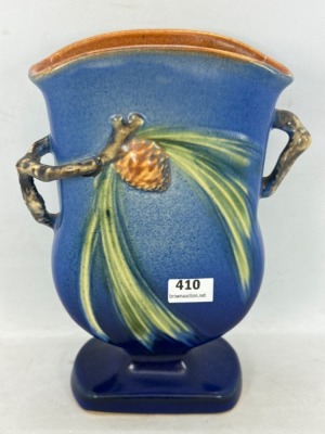 Roseville Pine Cone 121-7" Vase, Blue - 2
