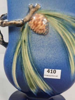 Roseville Pine Cone 121-7" Vase, Blue - 6