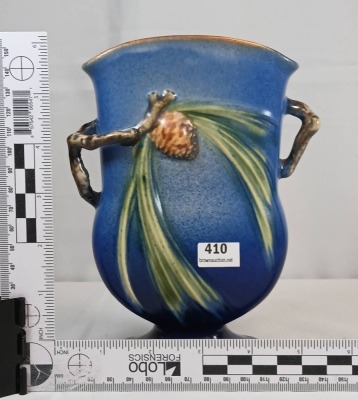 Roseville Pine Cone 121-7" Vase, Blue - 8