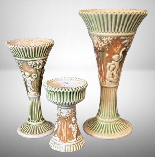 (3) Roseville Donatello Vases
