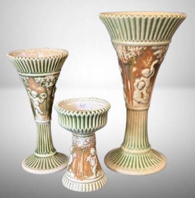 (3) Roseville Donatello Vases
