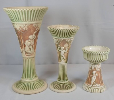 (3) Roseville Donatello Vases - 3