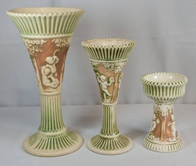 (3) Roseville Donatello Vases - 4