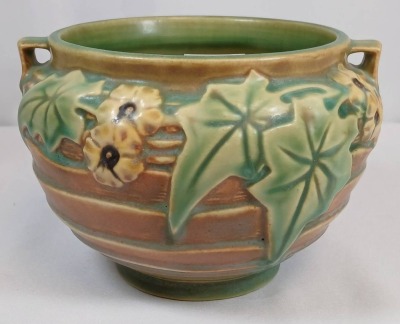 Roseville Luffa 631-4" Jardiniere, Green - 4