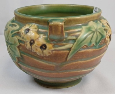 Roseville Luffa 631-4" Jardiniere, Green - 5