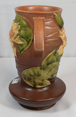 Roseville Water Lily 75-7" Vase, Brown - 5