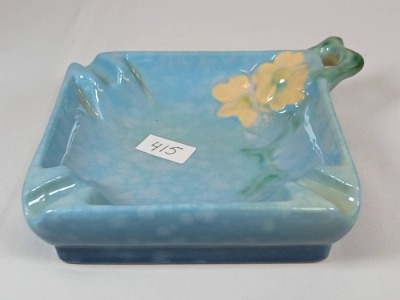 (2) Roseville Wincraft Blue Pottery Smoke Set - 6