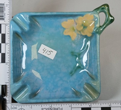 (2) Roseville Wincraft Blue Pottery Smoke Set - 8