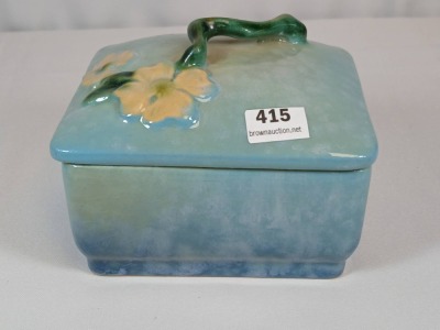 (2) Roseville Wincraft Blue Pottery Smoke Set - 9
