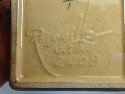 (2) Roseville Wincraft Blue Pottery Smoke Set - 14