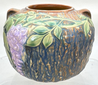 Roseville Wisteria 632-5" Vase, Blue - 2