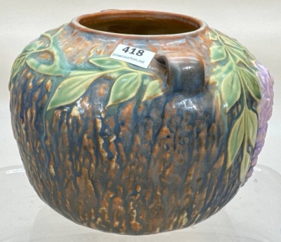 Roseville Wisteria 632-5" Vase, Blue - 3