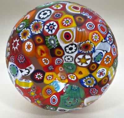 Murano Millefiori Vase with Handles, 7.5" Tall - 6