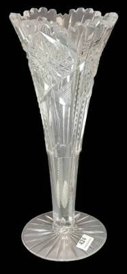 American Brilliant Cut Glass 10" trumpet-shaped Vase Vase