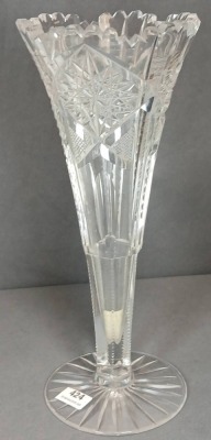 American Brilliant Cut Glass 10" trumpet-shaped Vase Vase - 3