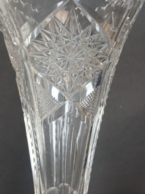 American Brilliant Cut Glass 10" trumpet-shaped Vase Vase - 5
