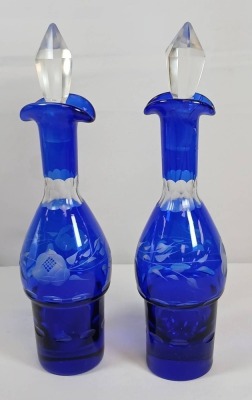Silverplate Cruet Set with Cobalt Blue Glass - 14